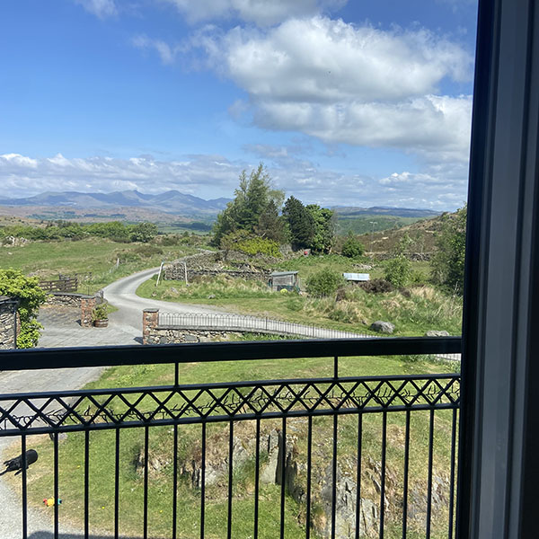 Stunning view of the Lake District mountains from Tyan holiday cottage
